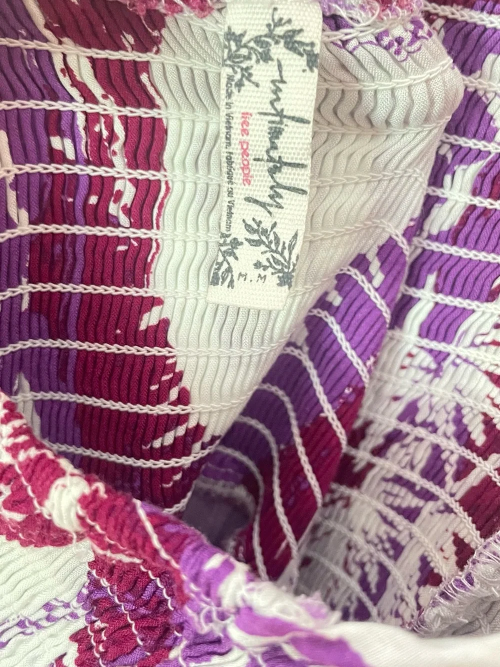 Free People Purple & White Floral High-Low Maxi Dress